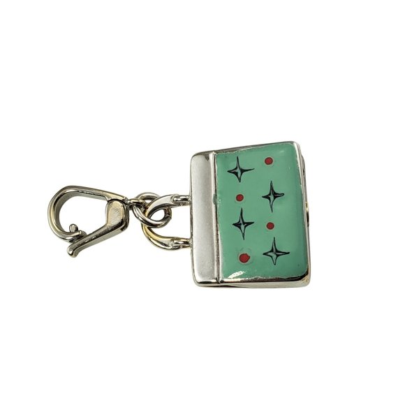 Vintage 18 Karat White Gold and Enamel Handbag Charm #11534 - Picture 3 of 7